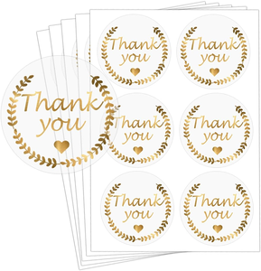 Autocollants personnalisés Merci de soutenir ma petite entreprise, ronds noirs avec étiquettes auto-adhésives imperméables en feuille d'or - Product Image 6