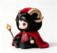 Figurine Magique Personnalisée OEM Zodiaque Bélier en PVC et ABS avec Cape en Peluche Douce, Boîte Mystère de Collection Constellation, Jouet Artistique