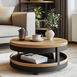 Tùy chỉnh phong cách hiện đại với kim loại chân khách sạn phòng khách gỗ rắn Bàn cà phê - Product Image 2