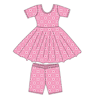 Ensemble short 2 pièces pour femme Sweet Girl, motif floral printanier, tricot respirant, volants, vêtements en coton
