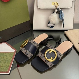 2025 Designer Women's Breathable Autumn Winter Summer Square Toe Letter Printing <b>Platform</b> <b>Wedge</b> <b>Sandals</b> - Product Image 4