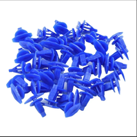Nouvelles 100 pièces de clips de fixation latéraux pour jupes de voiture en nylon bleu de marque Huoshen, attaches rapides en plastique à double bride, garantie 12 mois