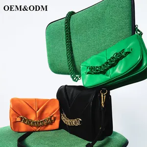 pu leather crossbody women,2024 rivet chains shoulder bag female ladies hand sling luxury handbags designer/