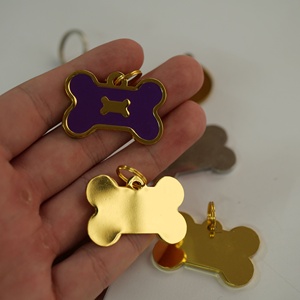 Etiquetas de Identificación para Perros Personalizadas al por Mayor, de Acero Inoxidable Chapado en Oro, Lavables, con Impresión UV, Multi-Estilo, Personalización DIY, <span class=keywords><strong>Megasun</strong></span> TG005 - Product Image 5