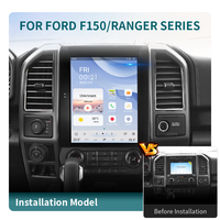 Écran multimédia GPS de style Tesla Android 11 de 12,1 pouces avec Carplay pour Ford F150 Ranger 2011-2019