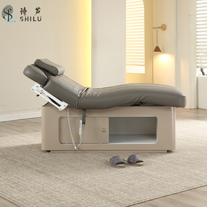 Lit de <span class=keywords><strong>massage</strong></span> moderne en acier inoxydable à température constante avec revêtement en cuir PU, multifonctionnel pour soins du visage, extensions de cils, tatouage, salon, <span class=keywords><strong>spa</strong></span>, domicile - Product Image 2