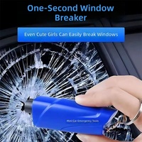 Porte-clés en plastique, marteau de sécurité pour voiture, mini brise-vitre, coupe-ceinture de sécurité, marteau d'évacuation multifonctionnel, outil d'urgence pour voiture avec ABS