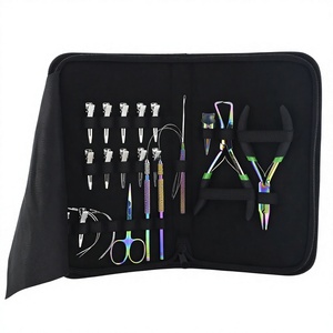 Professional Hair Extension Tool Kit Set <b>Beads</b> Removal <b>Needle</b> Trimming Scissor Crochet <b>Needle</b> Pulling Hook And <b>Beads</b> Plier kit - Product Image 1