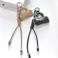 Nouvelle mode : Décoration suspendue pour petit sac, faite main, en cuir et coton, avec corde tressée exquise en PU, porte-clés portable