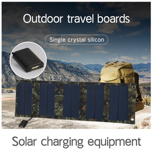 Panneau solaire monocristallin pliable portable 60W, chargeur USB 5V, efficacité 20%, mini chargeur extérieur pour le camping - Product Image 2