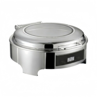 Intelligenter elektrischer Chafing Dish mit Temperaturregelung, Dampf- und Heizfunktion für Buffets, gewerblicher Speisenwärmer aus Edelstahl für Restaurants