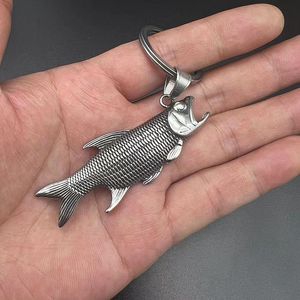 yunnique Porte-clés ouvre-bouteille en forme de poisson en acier inoxydable, pendentif sur le thème de la carpe, cadeau pour les amateurs de pêche - Product Image 5