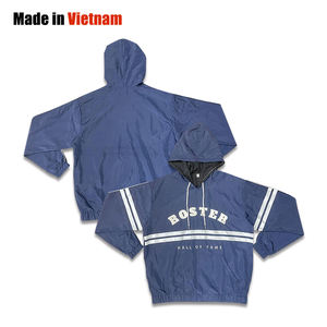 Tela impermeable de alta calidad personalizada Patchwork bordado Logo chaqueta impermeable con capucha - Product Image 1