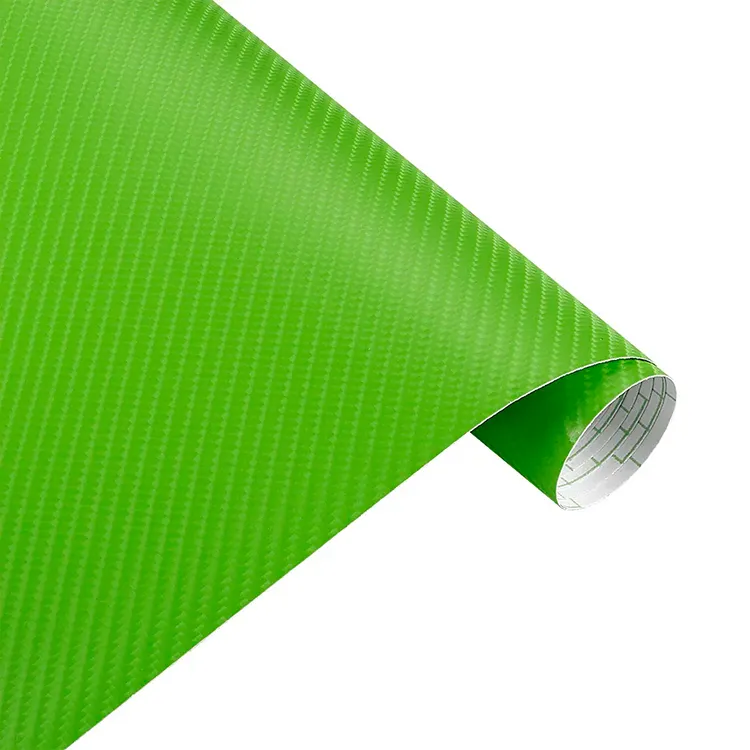 1.52M * 28M 4D karbon Fiber yeşil araba vinil filmi araba koruyucu filmler toptan OEM PVC malzeme araba PVC Sticker