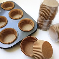 Moules à cupcakes ronds bruns personnalisables, doublures pour muffins, différentes tailles