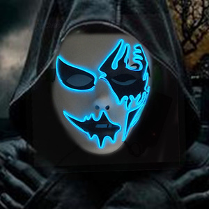 Maschera in Plastica <span class=keywords><strong>per</strong></span> Cosplay Horror in Diversi Stili, Dipinta <span class=keywords><strong>a</strong></span> Mano, Maschera Integrale Luminosa al Neon Lampeggiante <span class=keywords><strong>per</strong></span> Halloween e Notti Oscuri - Product Image 1