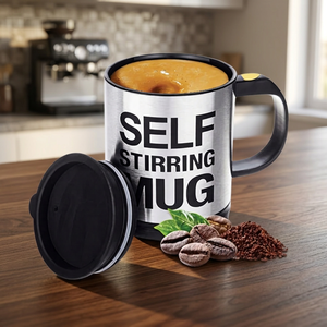 350ml Modern Self Stirring Stainless Steel Coffee Mug with Lid <b>Heat</b> Preservation 6-12 Hours Portable Drinkware for Home Travel - Product Image 1