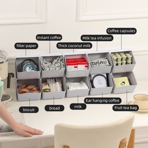 New <b>Drawer</b> Style Stationery <b>Storage</b> <b>Box</b> Plastic Cosmetic Tea Bag Coffee Sugar <b>Storage</b> Containers Desktop Organizer <b>Box</b> - Product Image 4