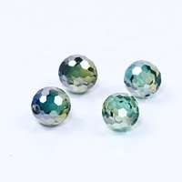 Perles de Moissanite en Gros avec Trou Complet, de 3mm à 12mm, Perles Détachées Facettées Bleues et Vertes pour la Fabrication de Bijoux