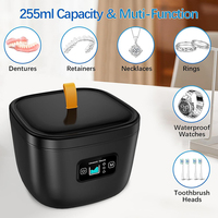 Nettoyeur à ultrasons électrique 45 kHz à 3 modes avec minuterie automatique pour bijoux et appareils dentaires, réservoir de 255 ml – Meilleures ventes
