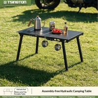 Table de camping pliable rectangulaire légère en acier au carbone, portable, pour moto, camping, IGT, tactique