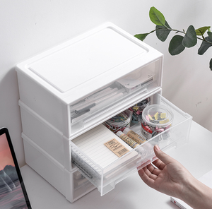 Cajones de almacenamiento apilables de plástico, cajones pequeños tipo cajón, cajas organizadoras de <span class=keywords><strong>escritorio</strong></span>, <span class=keywords><strong>cajonera</strong></span> pequeña translúcida - Product Image 5