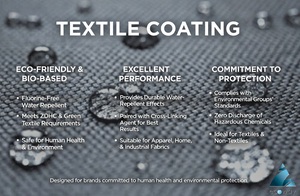 Revêtement textile PU/Acrylate PFCF-001 durable et écologique avec agent hydrofuge pour l'imperméabilisation des tissus à base de bio-sourcines - Product Image 3