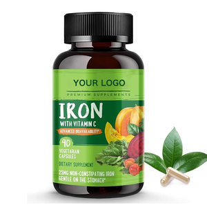 Cápsulas OEM de hierro de etiqueta privada que fabrican suplementos de hierro vegano con vitamina C - Product Image 1