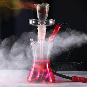 Bộ shisha di động cao cấp hiện đại, kiểu dáng sang trọng, làm bằng kính mờ, kèm ống hút silicon tự chế, túi da du lịch, thích hợp cho tiệc tùng. - Product Image 2