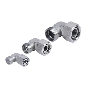 Raccord coudé hydraulique Haiqiwei 90 degrés en acier au carbone, connecteur de tuyau robuste haute pression - Product Image 1