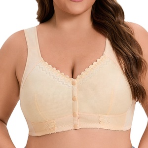 Của phụ nữ thêm kích thước lớn dây miễn phí Push-Up Áo ngực ren thêu hoa trang trí phía trước đóng cửa vest phong cách tinh khiết Màu đồ lót - Product Image 1