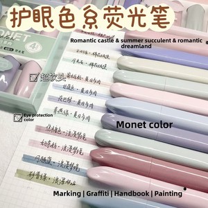 Nouveau 4Pcs Creative Mignon Monet Couleurs <span class=keywords><strong>Surligneur</strong></span> Marqueur Stylos Bureau Fournitures Scolaires <span class=keywords><strong>Kawaii</strong></span> <span class=keywords><strong>Dessin</strong></span> Main Compte Graffiti Stylos - Product Image 4
