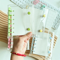 Carnet à 6 anneaux transparent personnalisé en gros avec pochettes pour cartes à collectionner, classeur de budget A7 en PVC