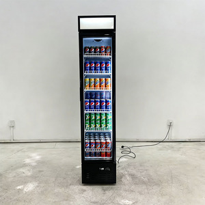 Refrigerador vertical comercial pequeño para alimentos congelados, vitrina delgada para pasteles y helados con puerta de vidrio - Product Image 1