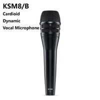 Microphone filaire dynamique à double diaphragme KSM8, microphone professionnel de studio, performance supercardioïde, matériau métallique