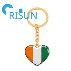 Porte-clés Souvenir en Métal Carte Drapeau Pays Africain Côte d'Ivoire Afrique Personnalisé - Product Image 2