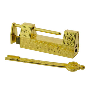 Cadenas antique style Grande Muraille, 48 mm de longueur, cadenas horizontal en cuivre, design chinois ancien - Product Image 3