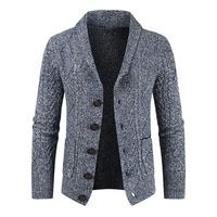 Hiver Chaud Hommes Casual Slim Fit Male Sweaters Jacket Thicken Cardigan Horns Thick Sweater Fashion Button Top Coat