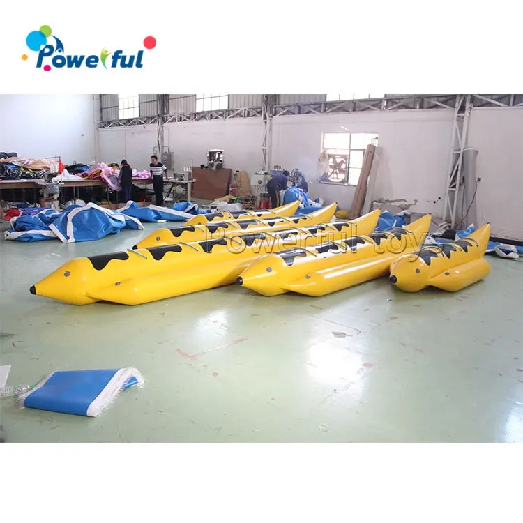 安い水インフレータブルおもちゃボート5人7人または12人ポータブル0.9mmPVCターポリンウォータースポーツインフレータブルバナナボート