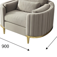Canapé d'angle moderne de luxe léger trois places en velours gris capitonné, ensemble combiné pour appartement - Meilleures ventes