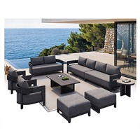 Wasserdichtes Allwetter-Modulares Ecksofa Modernes Dickes Kissen Luxuriöses U-förmiges Aluminiumgestell UV-beständiges Terrassen-Outdoor-Sofa-Set