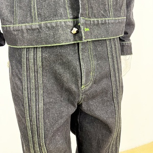 Custom Vintage Black <b>Denim</b> Pants and Jeans Jacket for Men Oversized Heavyweight High Quality <b>Jogging</b> <b>Denim</b> Set Men - Product Image 6