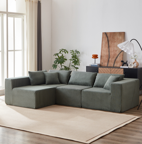 Green + Corduroy + 4 Seat