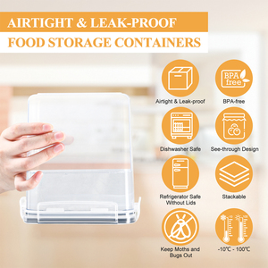Bán buôn BPA free transparennt Stackable kín tủ lạnh lò vi sóng an toàn nhà bếp phân hủy sinh học nhựa thực phẩm lưu trữ <span class=keywords><strong>container</strong></span> - Product Image 4