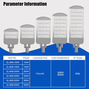 Lampe de rue LED Qili AC 220V, corps en alliage d'aluminium, étanche IP65, éclairage extérieur, lumière du jour 5000K - Product Image 6