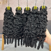 Extensions de cheveux humains bruts vietnamiens bouclés en spirale non traités 15A, double trame machine, sans nœuds, vente en gros