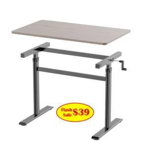 Table mobile à hauteur réglable Bureau pneumatique avec roues Table assise à colonne unique avec ressort à gaz - Product Image 5