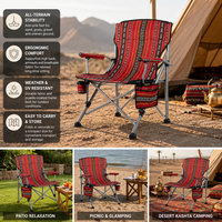 Chaise de camping pliable à motif ethnique personnalisé, chaise de plage portable en tissu Oxford, siège de jardin pliable pour l'extérieur