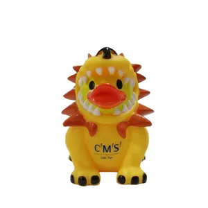 Mini canard en caoutchouc jaune bain Lion canard en vinyle canard flottant Lion jouet canard