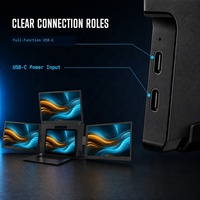 Moniteur portable pour ordinateur portable 18,5 pouces, tout neuf, avec extension d'écran quadruple, FHD 1080P, un seul câble Type-C, pour la multitâches au bureau
